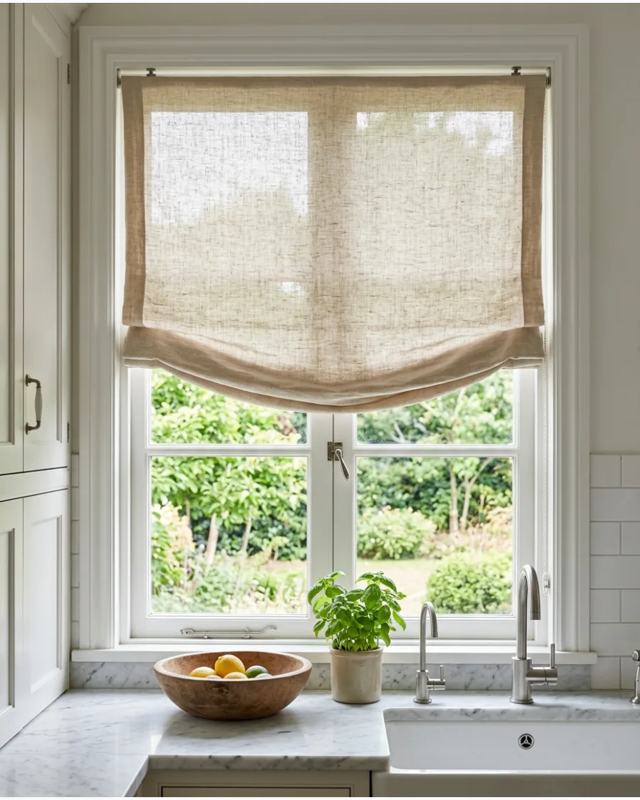 12. Relaxed Linen Roman Shade