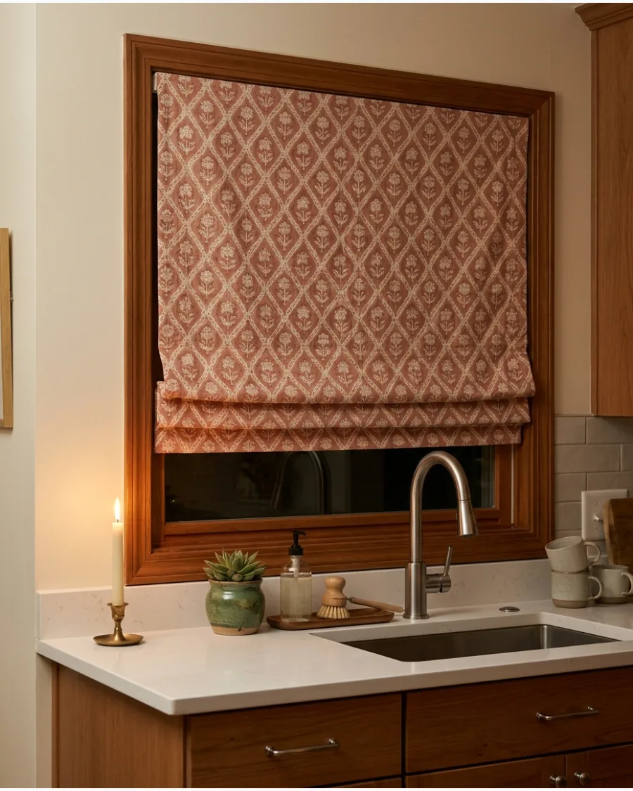 17. Block-Print Roman Shade