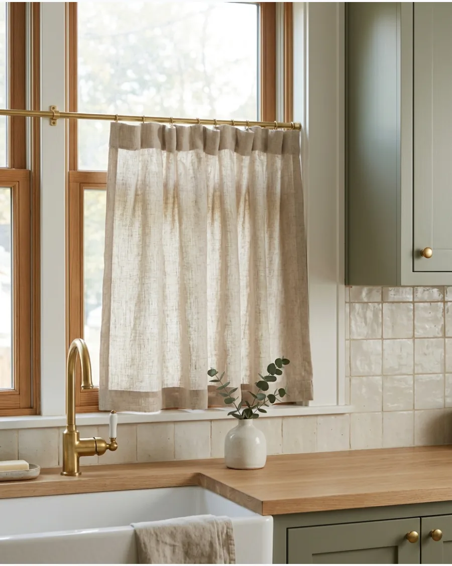 2. Relaxed Linen Café Curtains