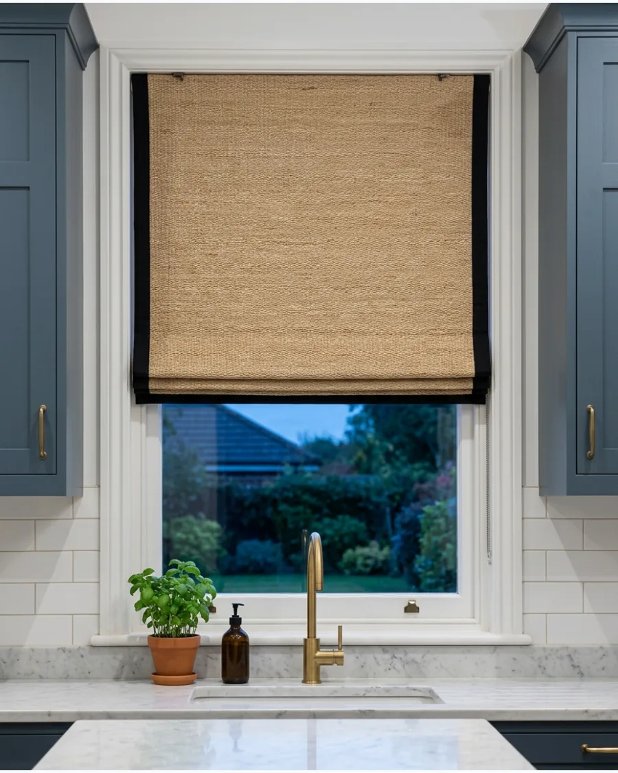25. Woven Shade With Black Trim