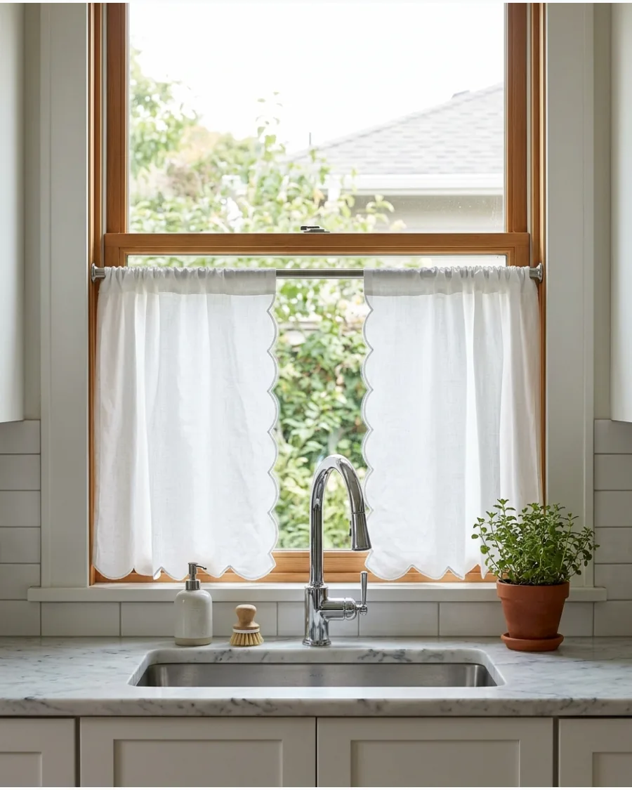 5. Scalloped Café Curtains