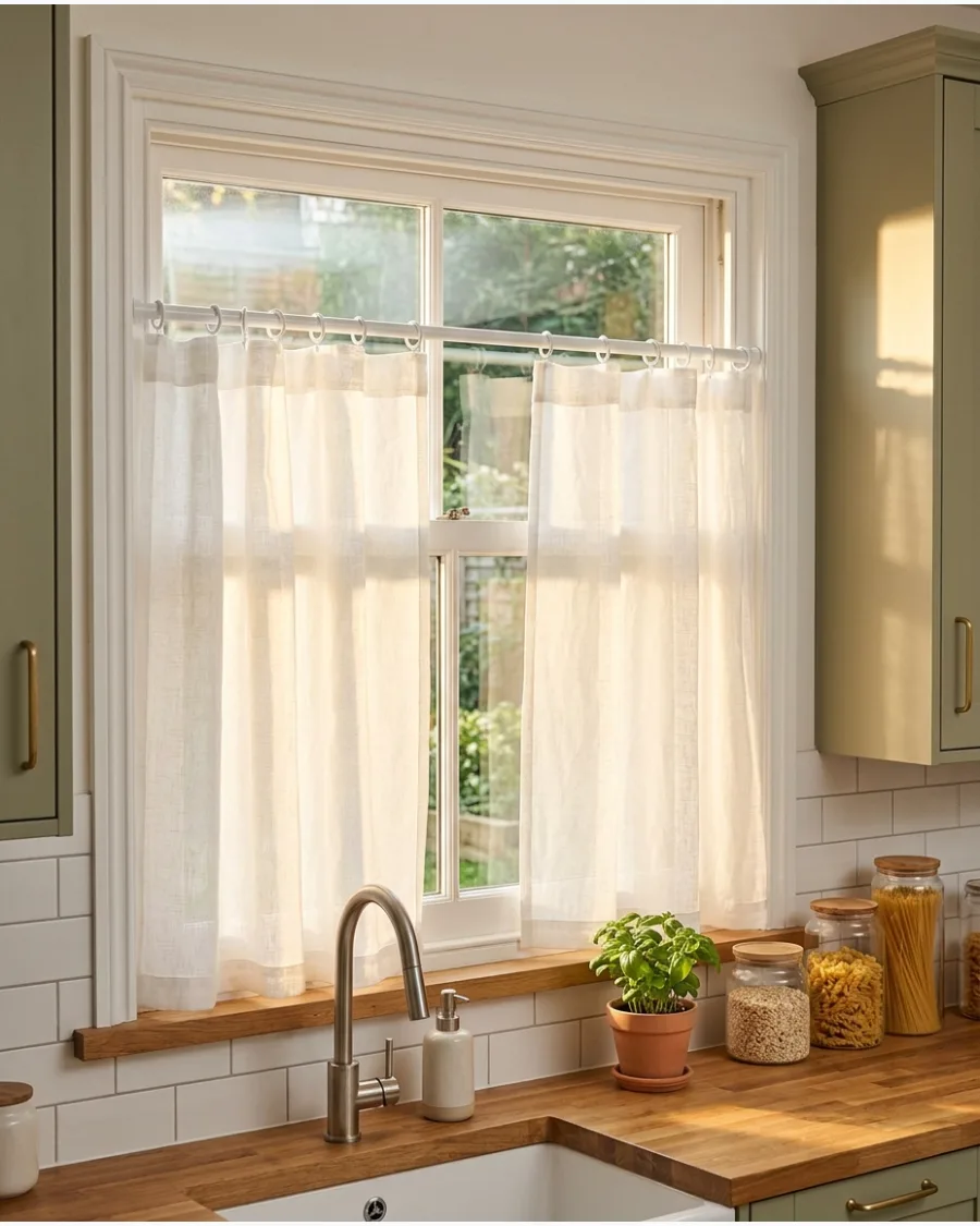 7. Sheer Café Curtains
