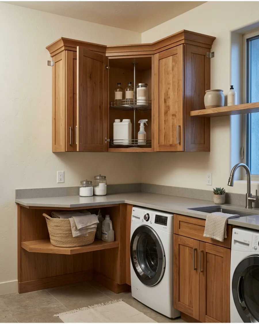 19. Corner Laundry Room Cabinet