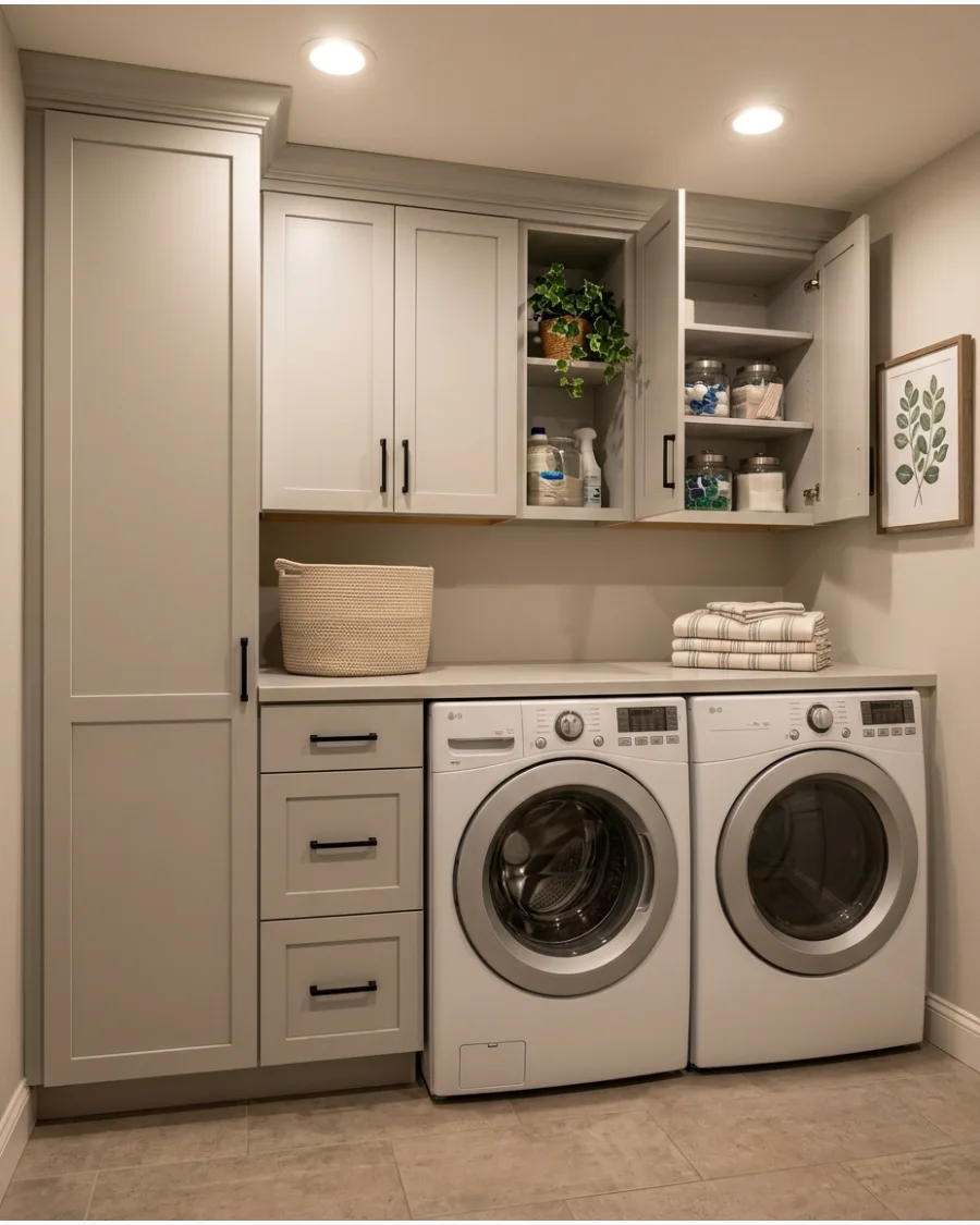 2. Wall-to-Wall Laundry Room Cabinetry