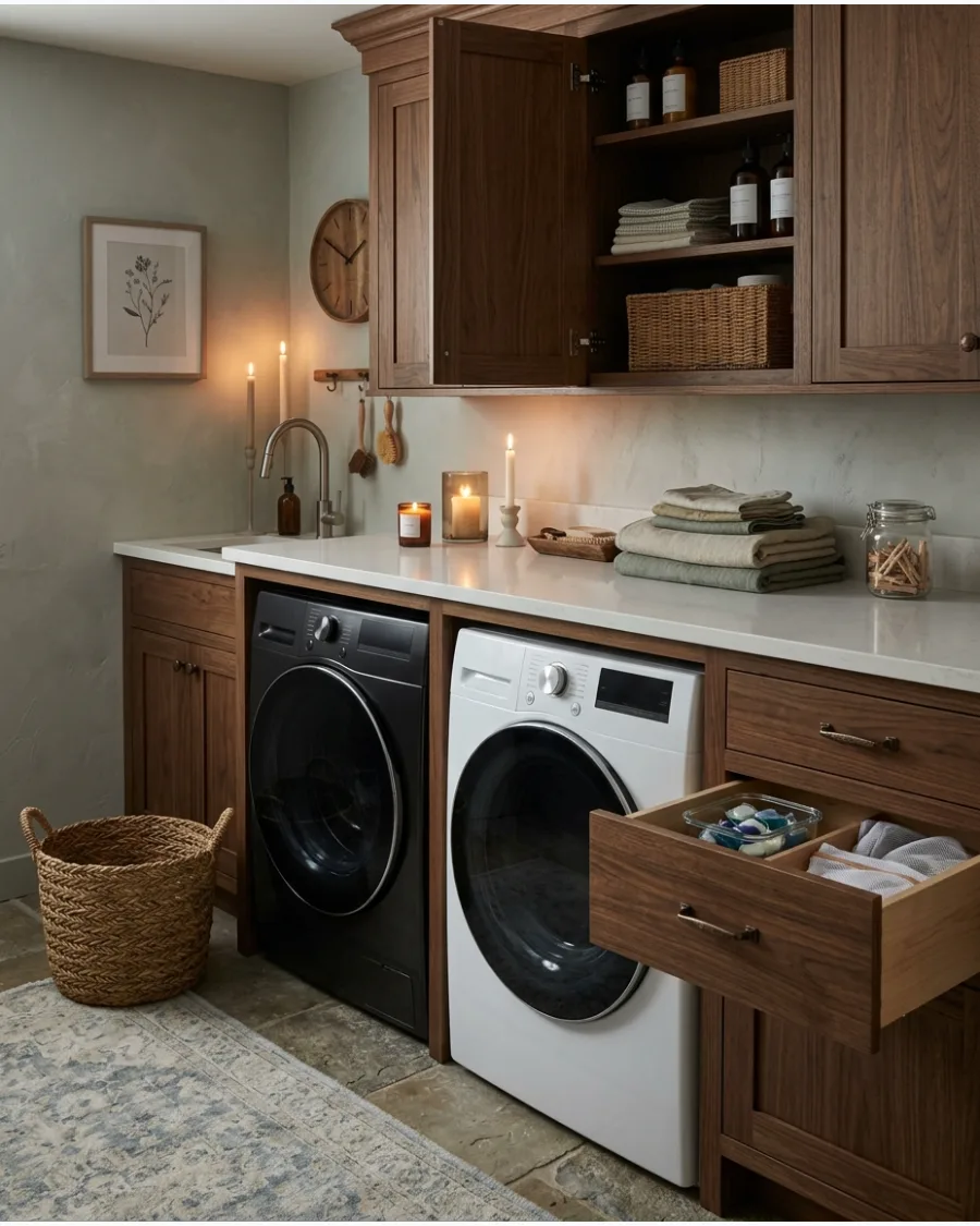 3. Cabinets Surrounding the Washer and Dryer