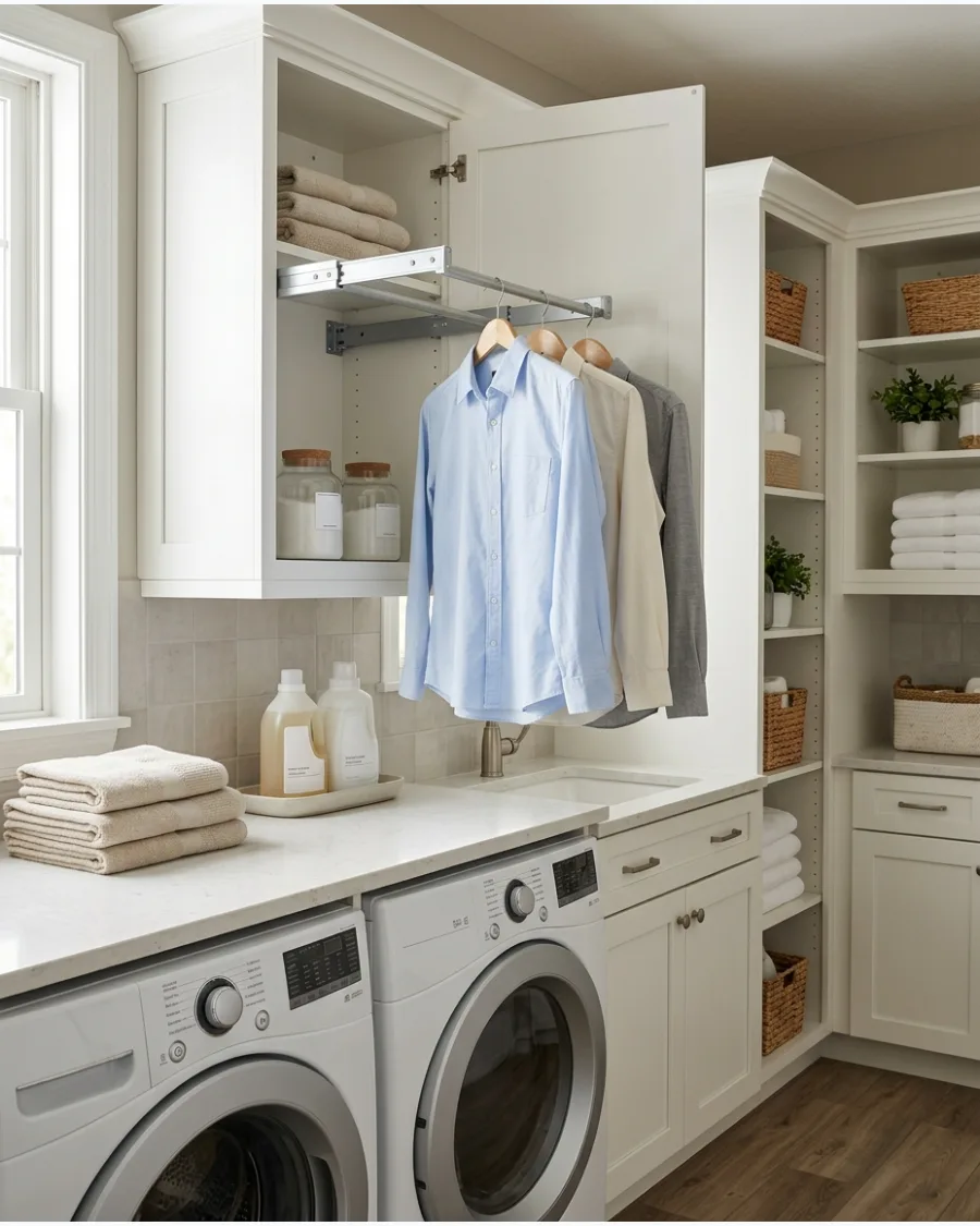 32. Cabinet With a Retractable Hanging Rack