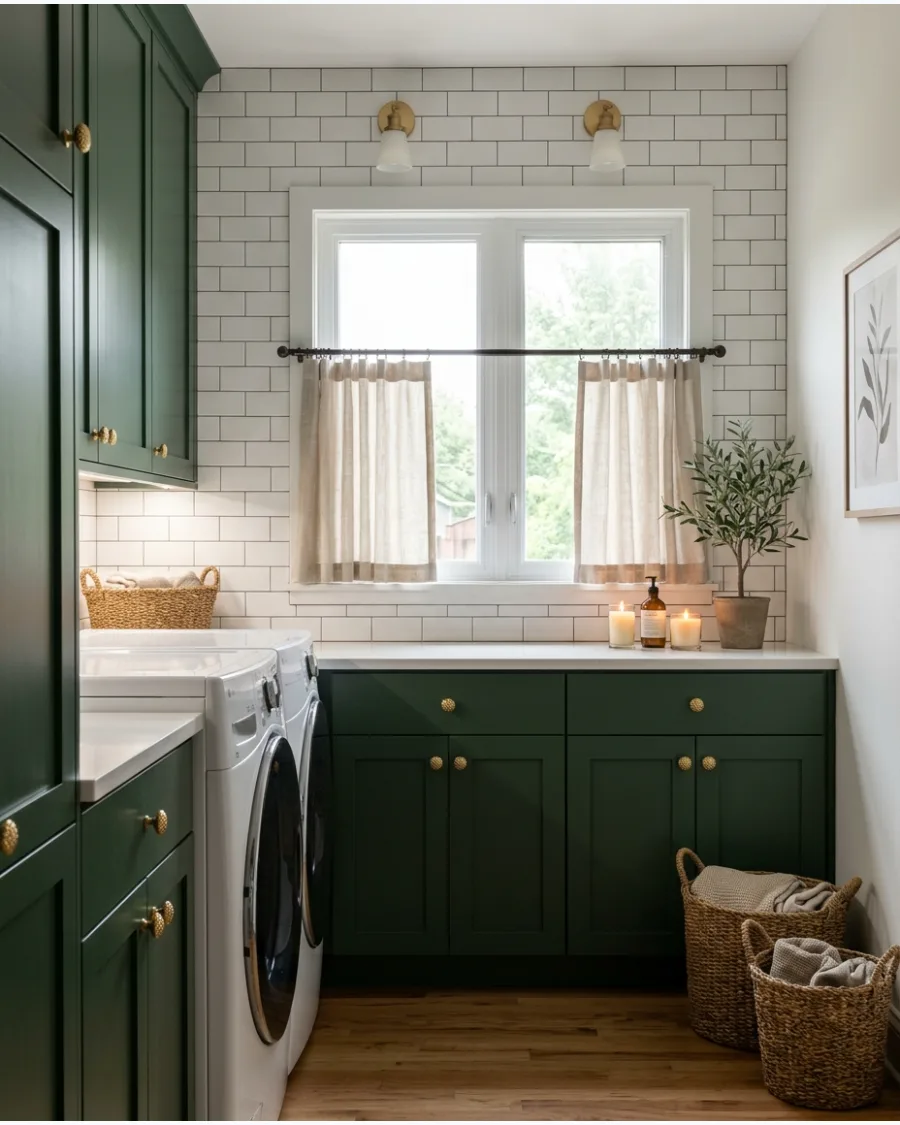 35. Deep Forest Green Cabinets