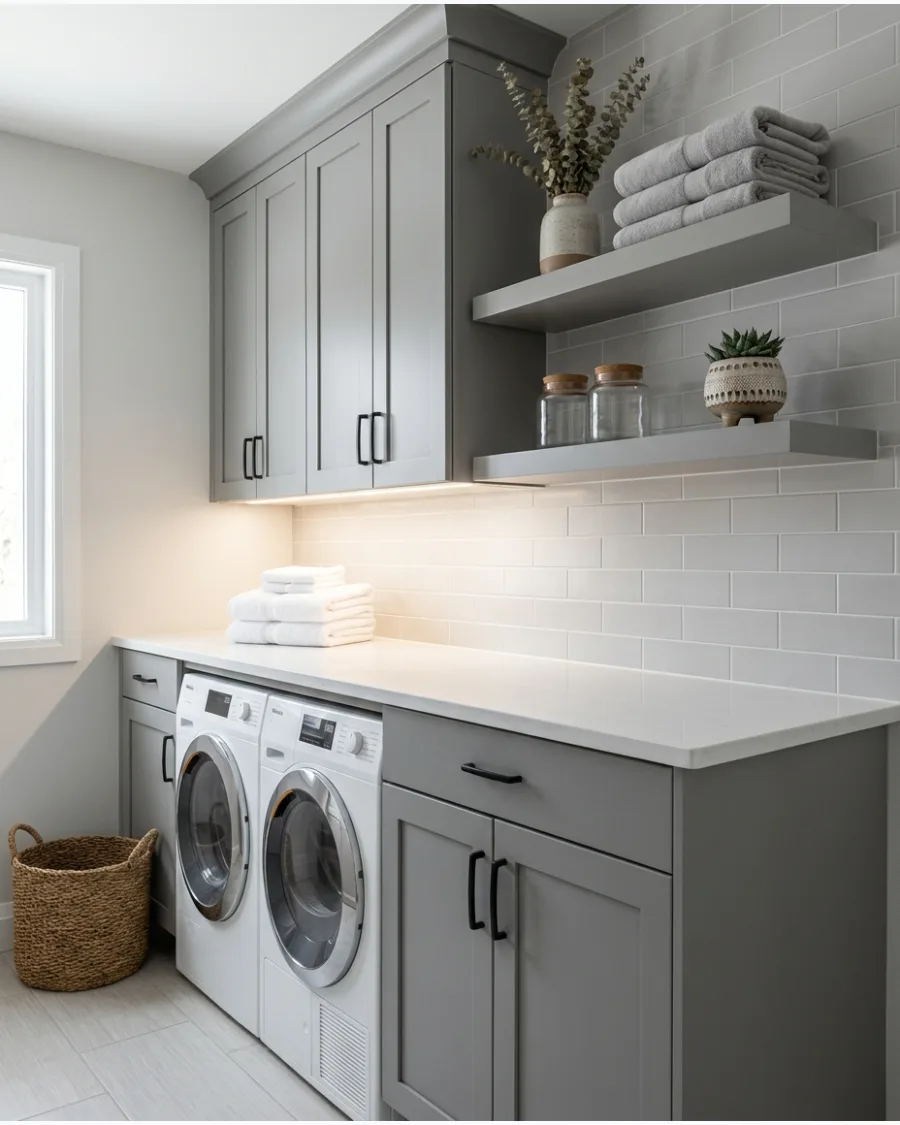 8. Built-In Cabinets With Recessed Lighting