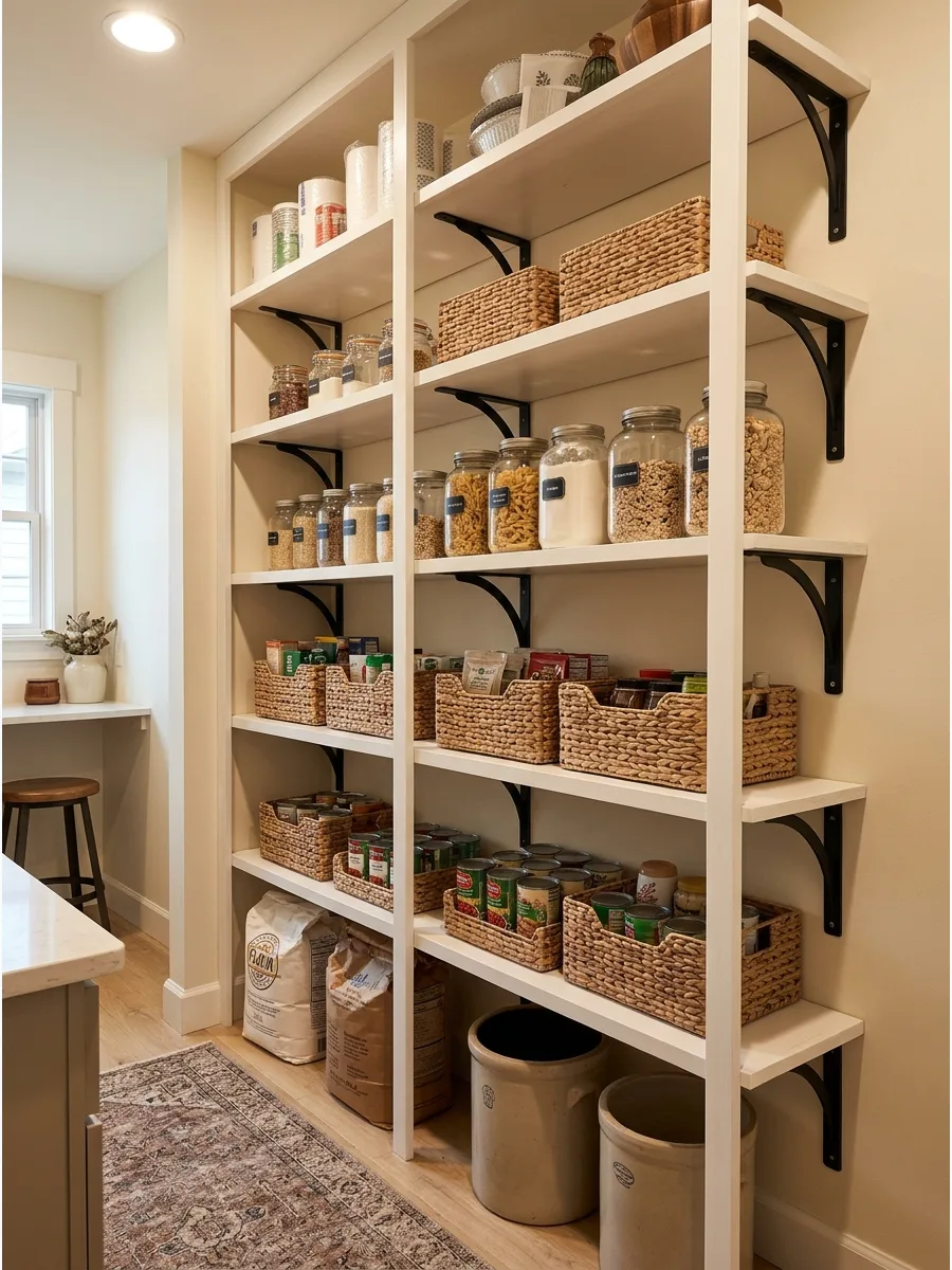 1. Floor-to-Ceiling Pantry Shelves