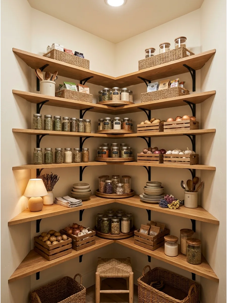 13. Corner Pantry Shelving