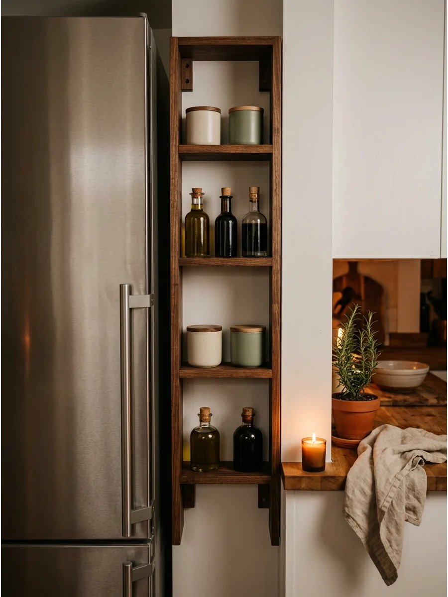 19. Pantry Shelving Around a Fridge