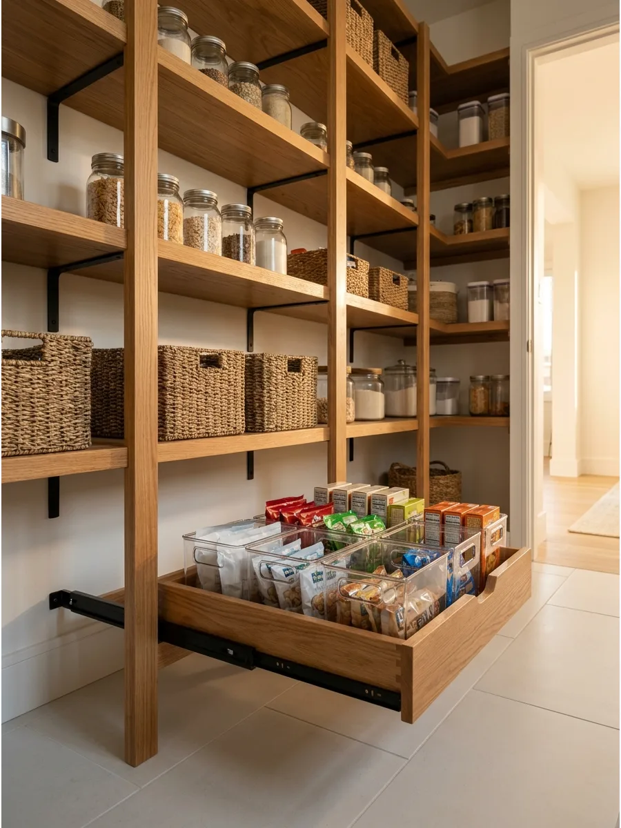 30. Low-Profile Pantry Snack Drawer