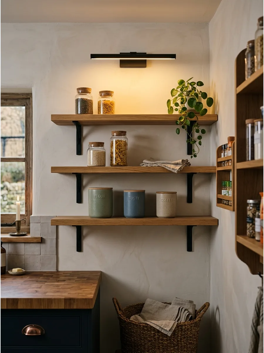 39. Open Pantry With Picture Lights