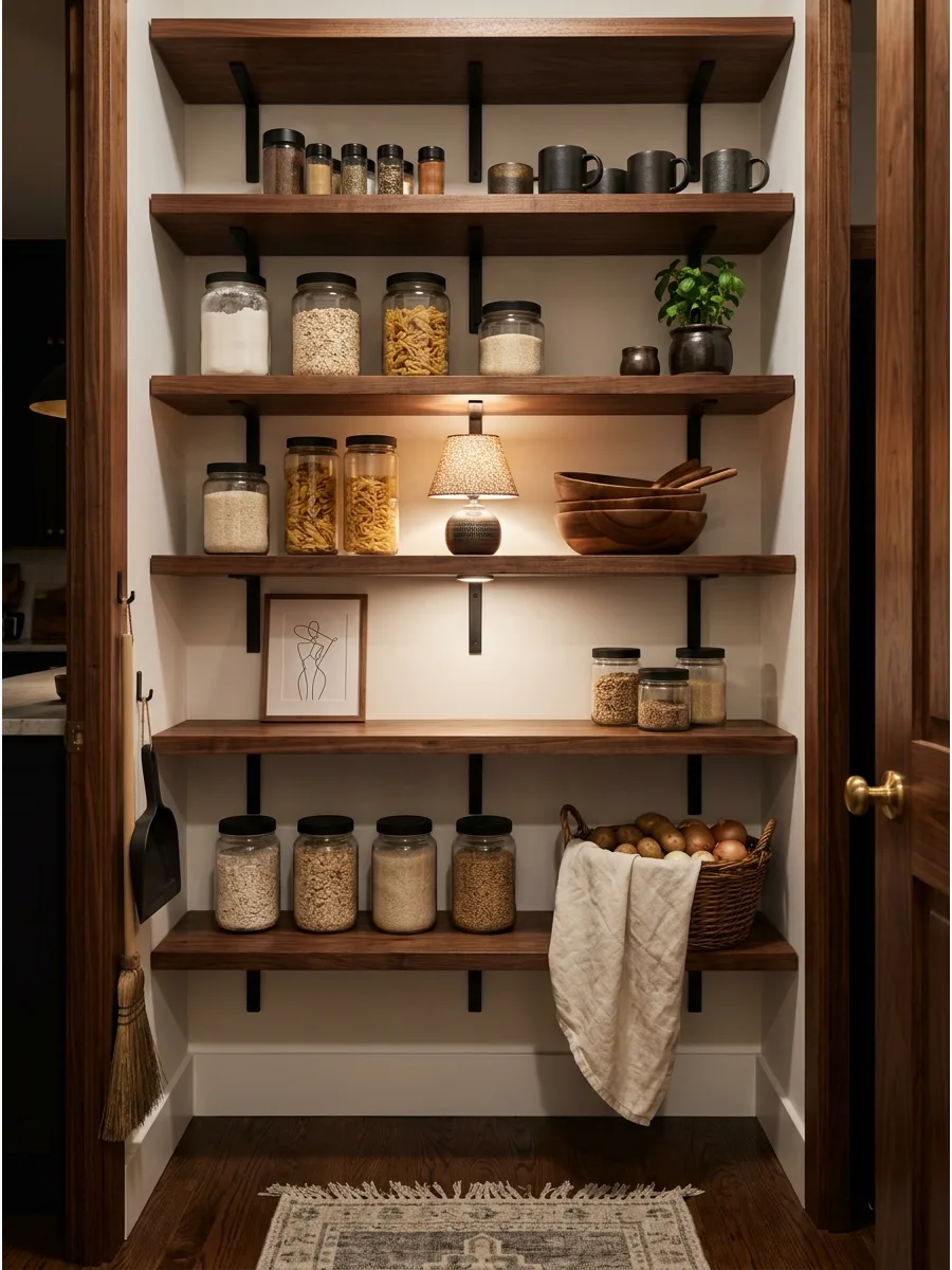 41. Walnut Pantry Shelves