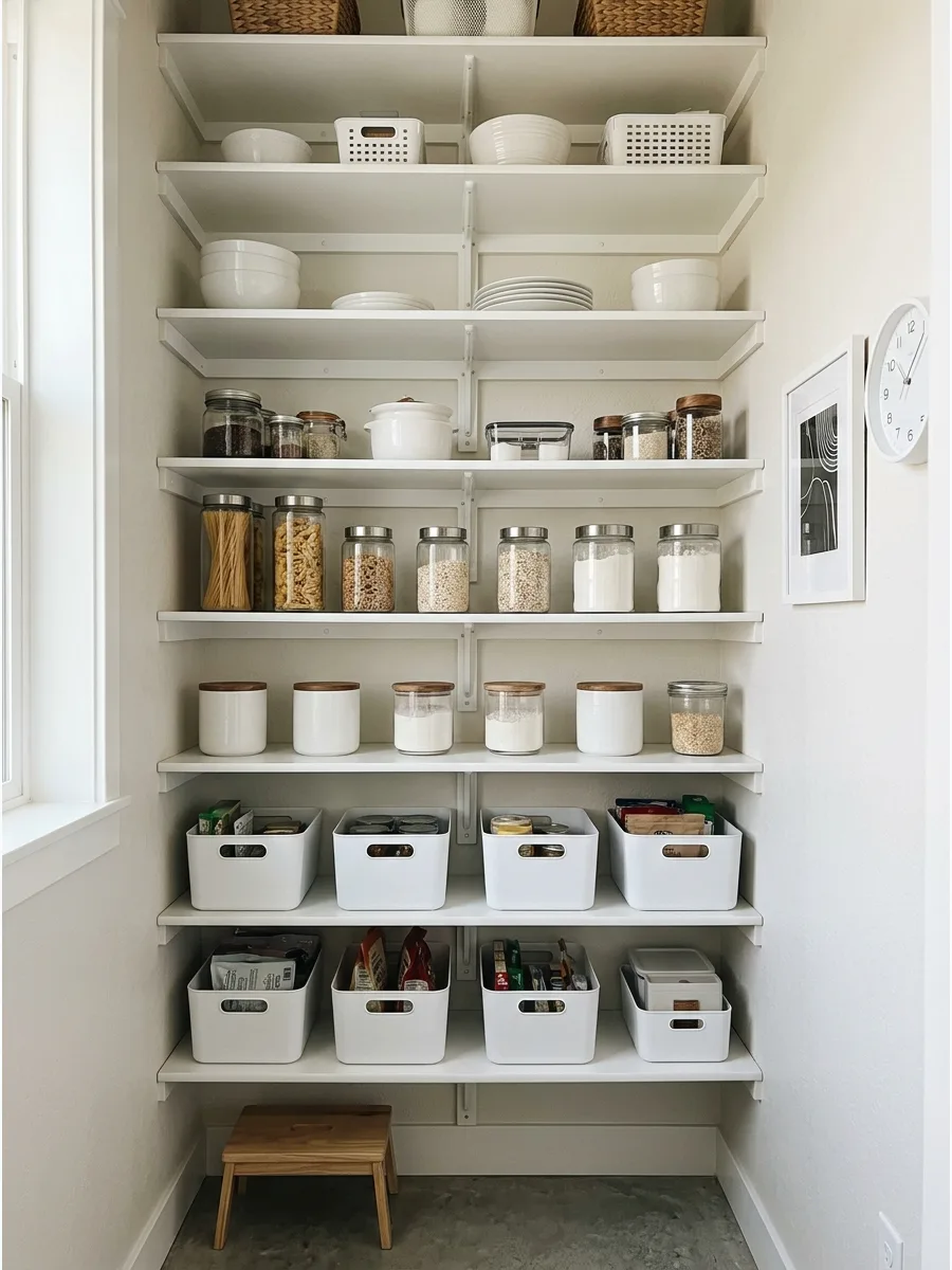 43. White Pantry Shelving