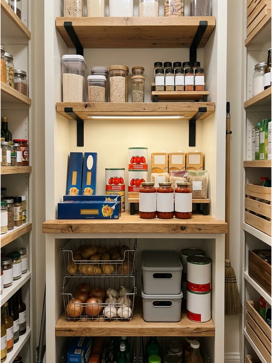 51. Dinner Prep Pantry Shelves