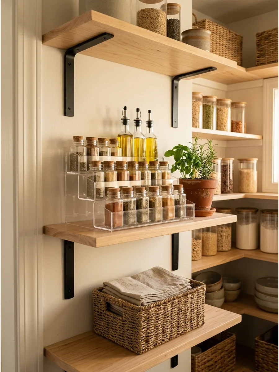 52. Spice and Oil Pantry Shelves