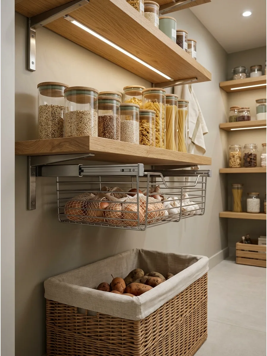 55. Pantry Shelving With Mixed Storage