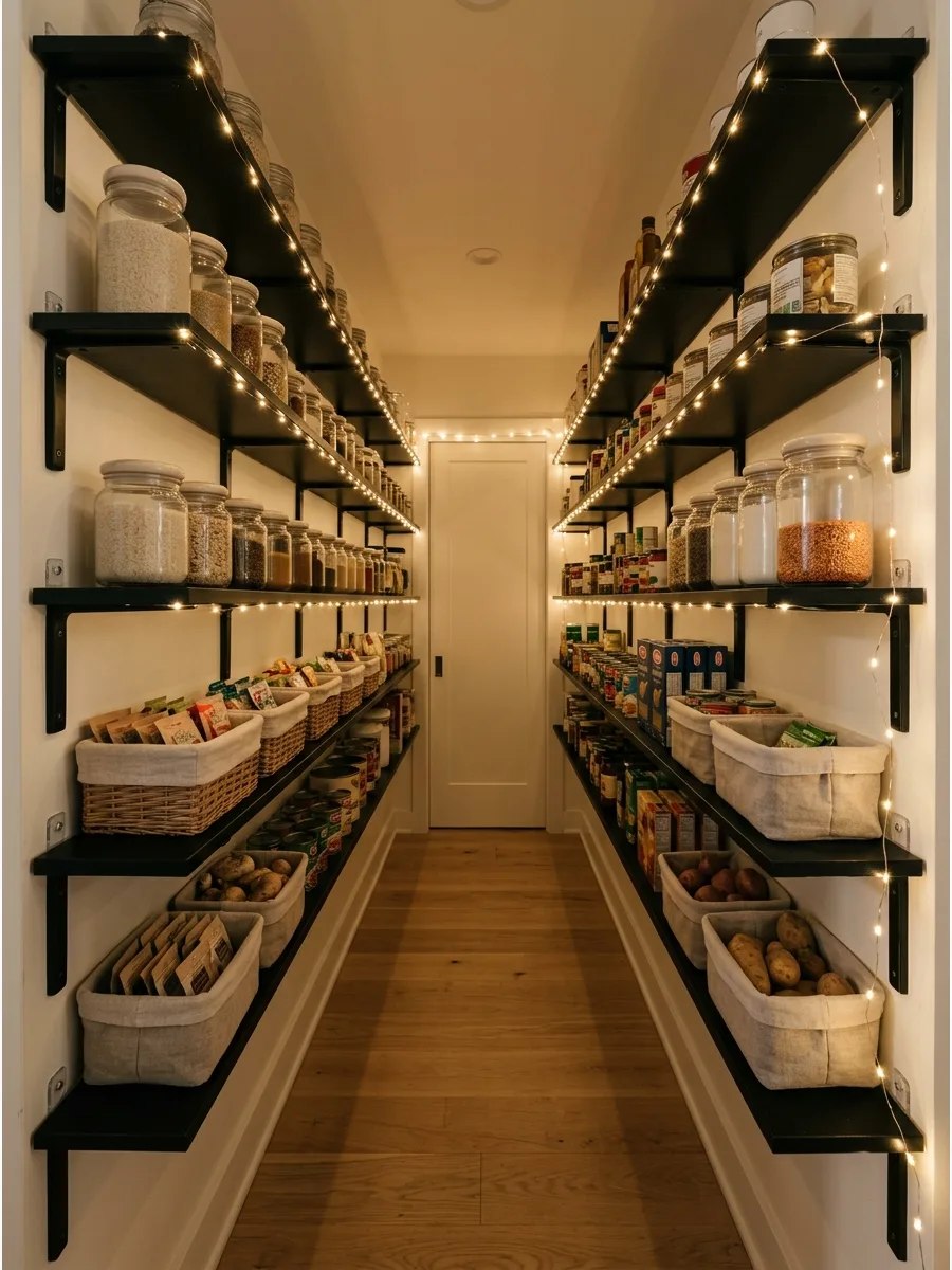 7. Narrow Aisle Pantry Shelving