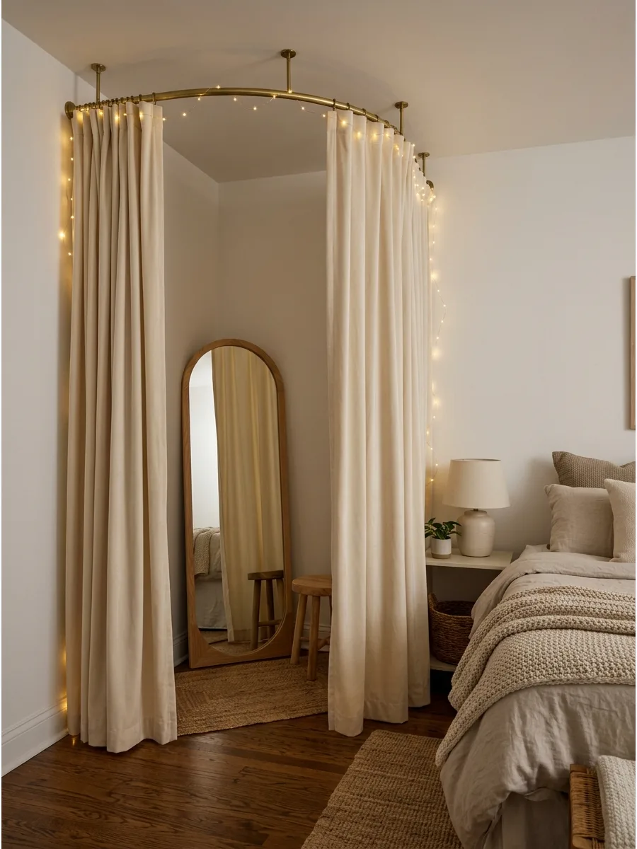 10. Curved Corner Dressing Nook