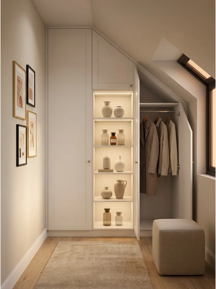 26. Build Wardrobes Into a Sloped Ceiling