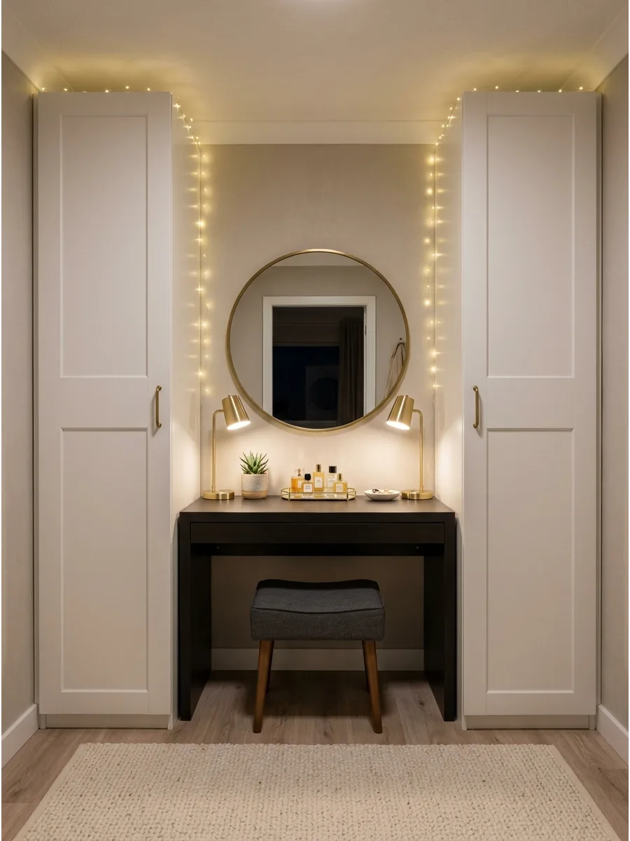 27. Add Wardrobes Around a Vanity