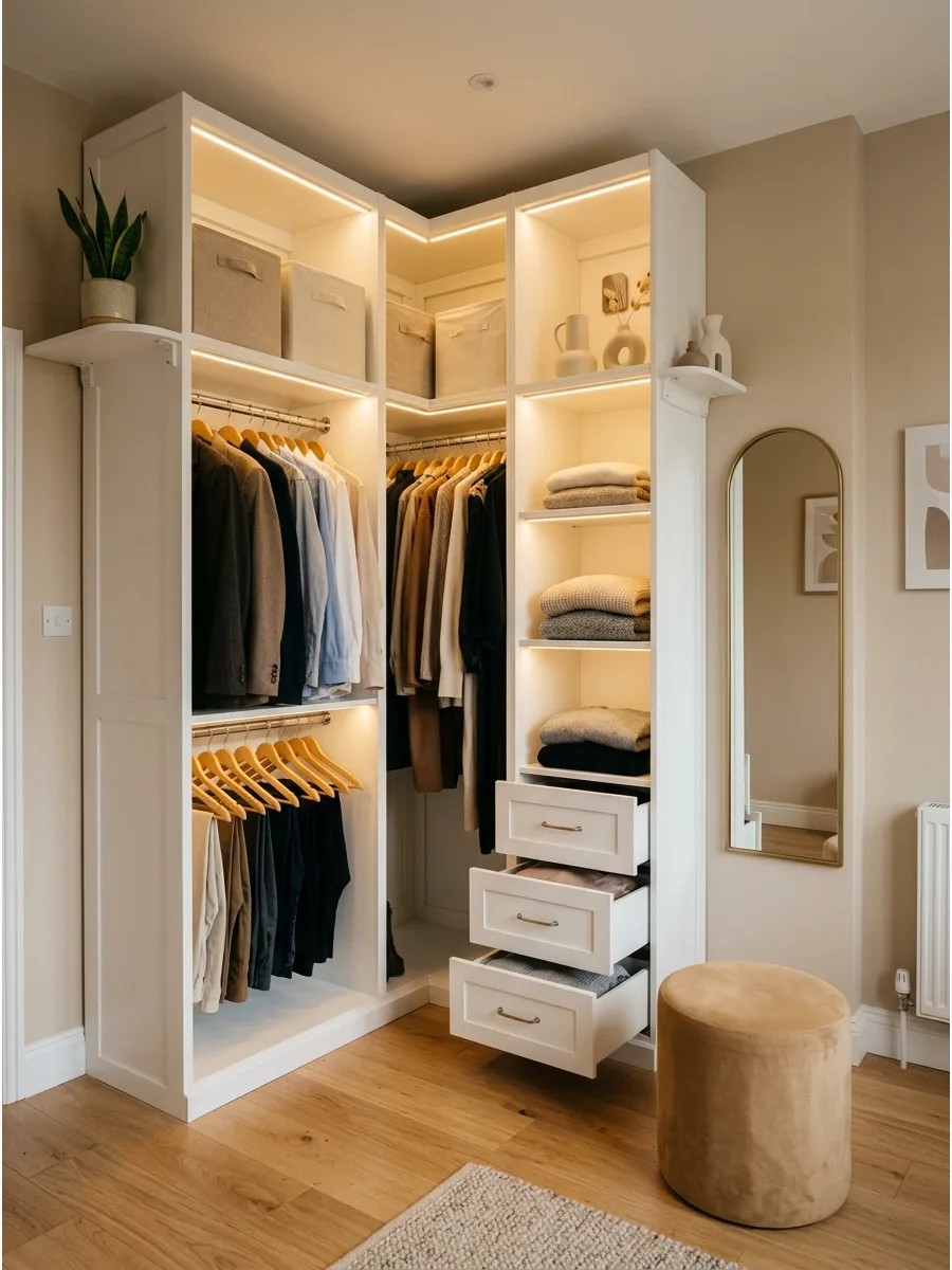 3. Build an L-Shaped Dressing Room