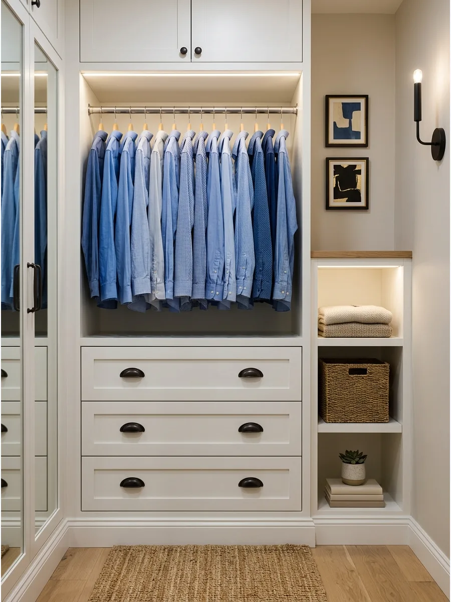 33. Build Drawers Below Hanging Clothes