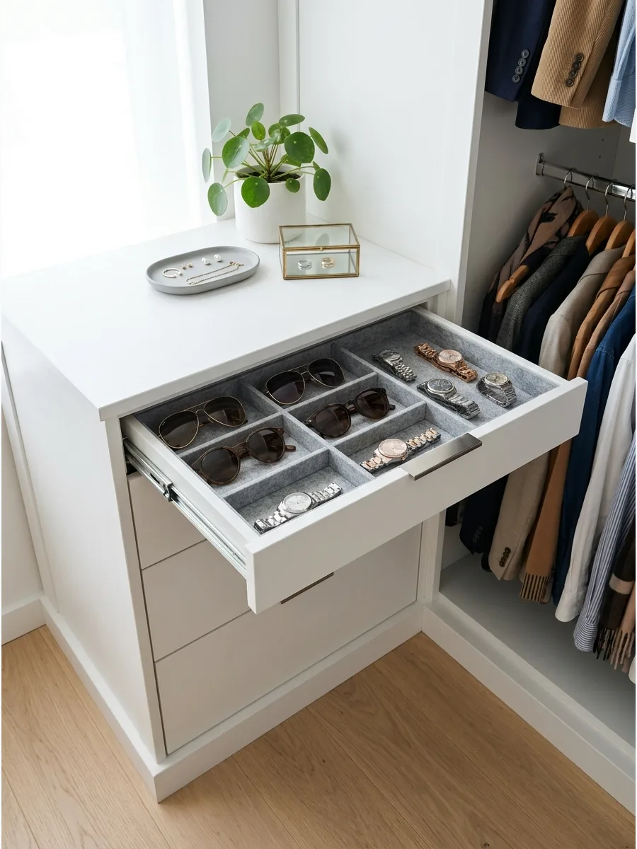 34. Use Shallow Accessory Drawers