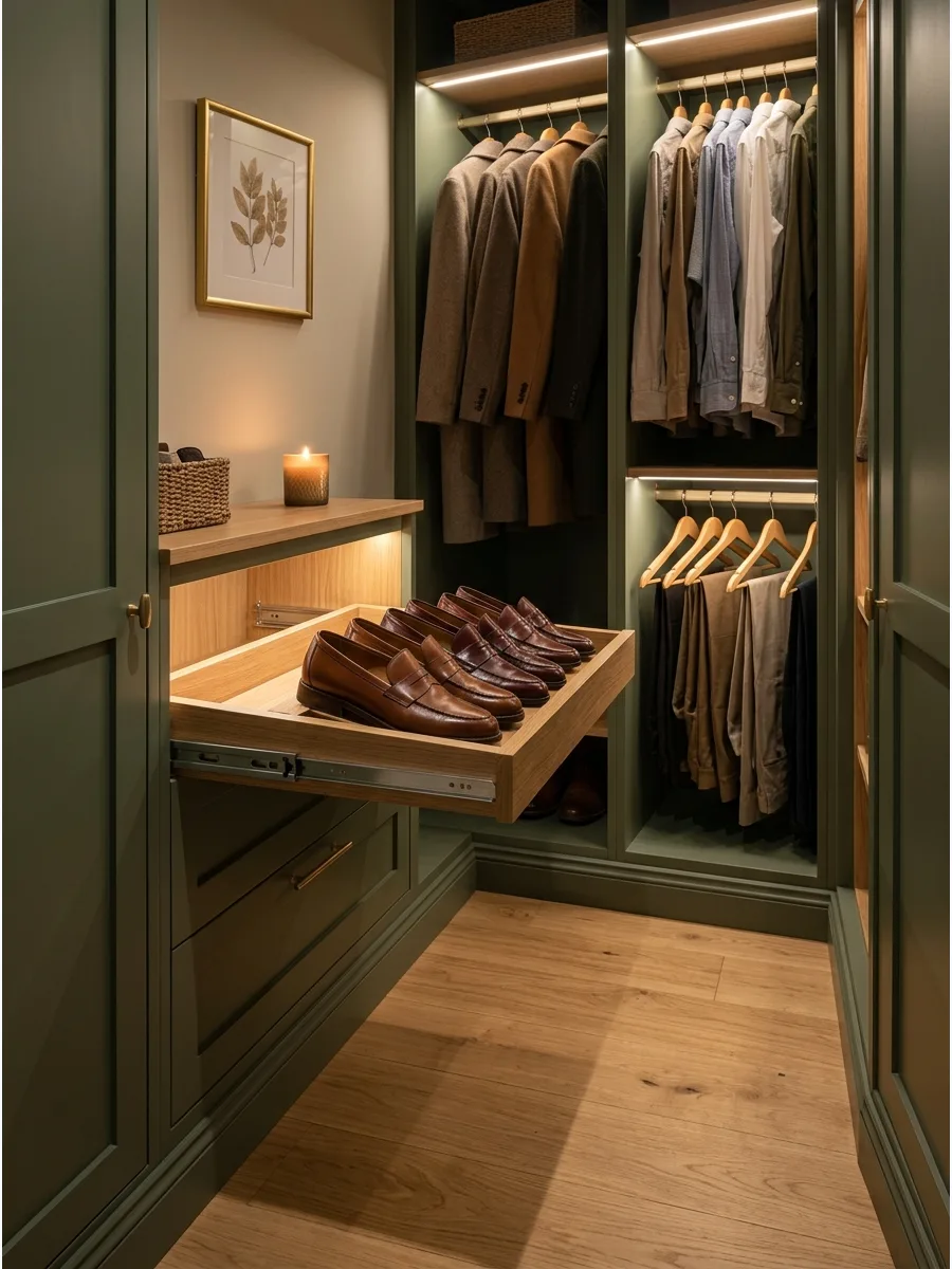 35. Install Pull-Out Shoe Shelves