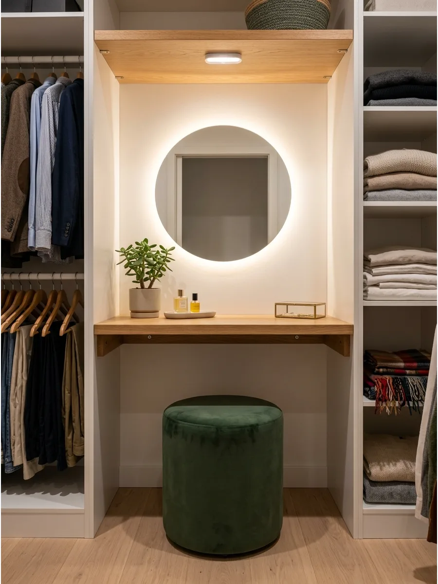 50. Hidden Wardrobe Vanity Station