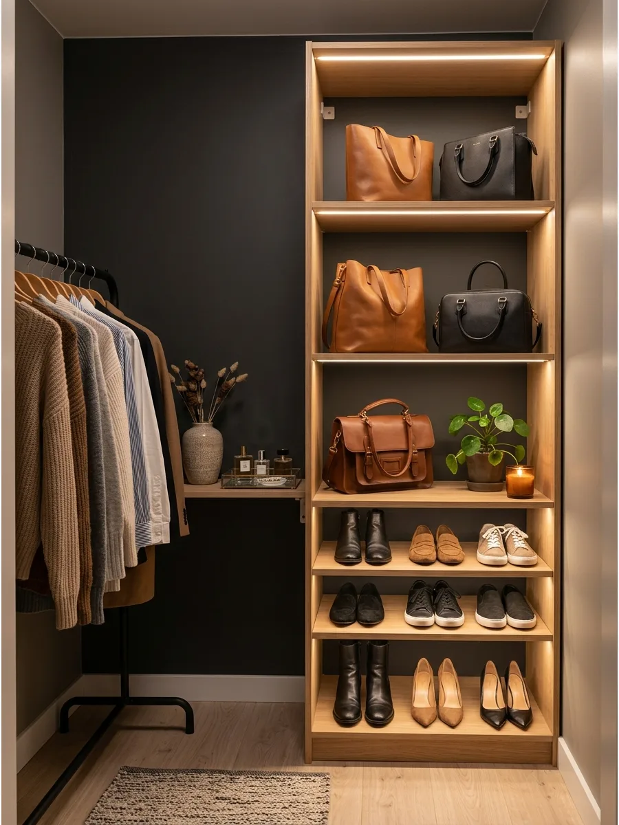 67. Light the Shoe and Bag Shelves