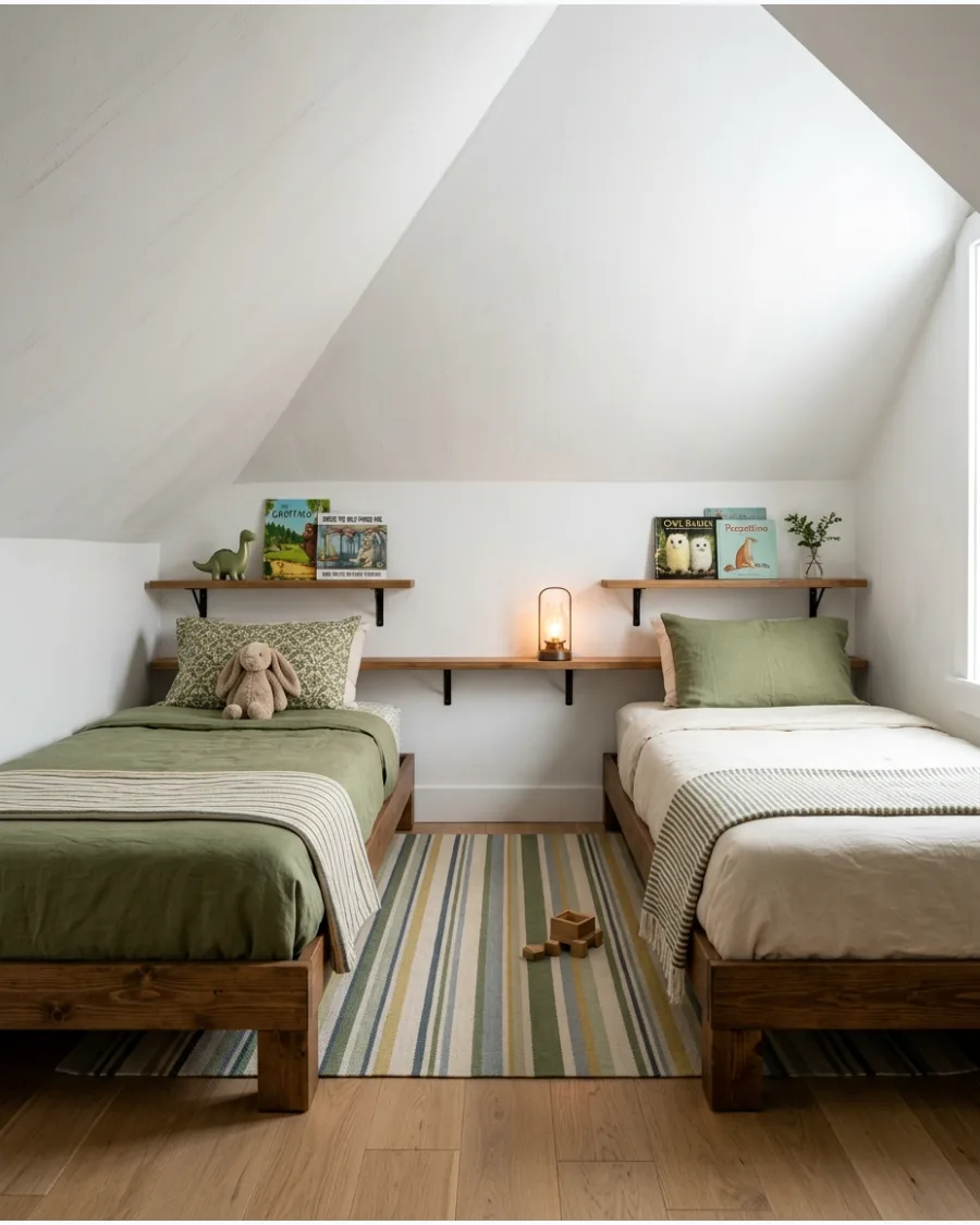 15. Built-In Beds Under a Sloped Ceiling