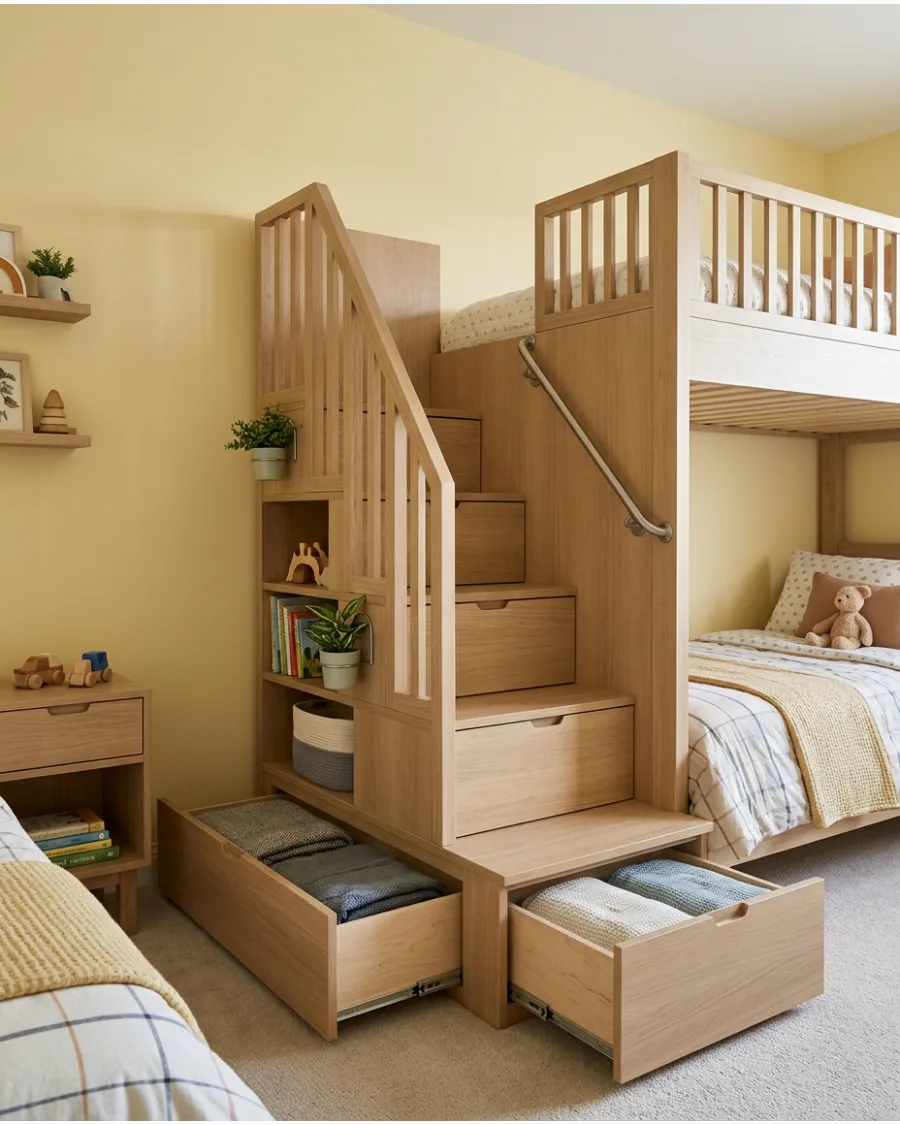 19. Storage Built Into Bunk Stairs