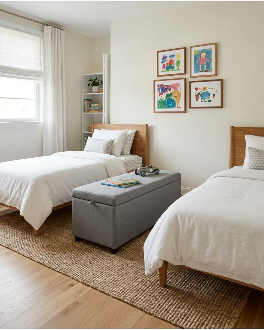 25. Storage Bench Between the Beds