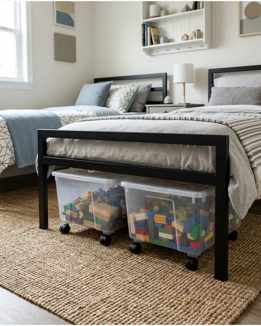 26. Rolling Bins Under the Beds