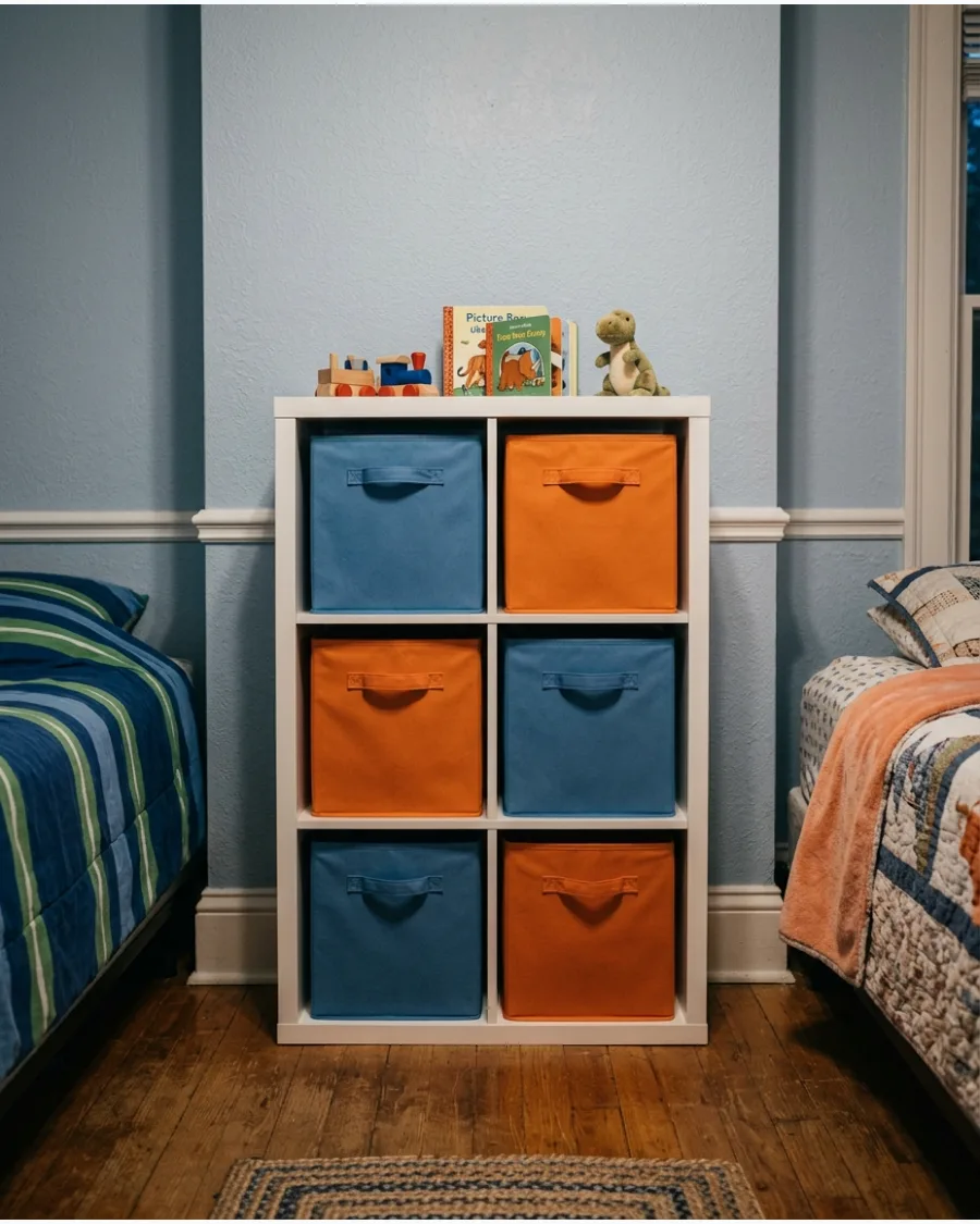 27. Color-Coded Storage Baskets