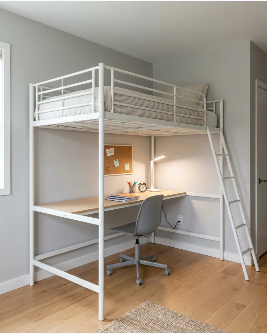 37. Desk Under the Loft Bed