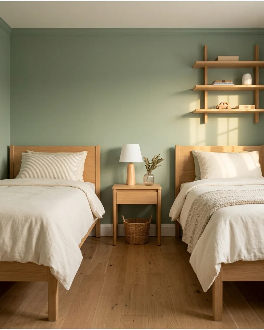51. Sage Green and Natural Wood Palette