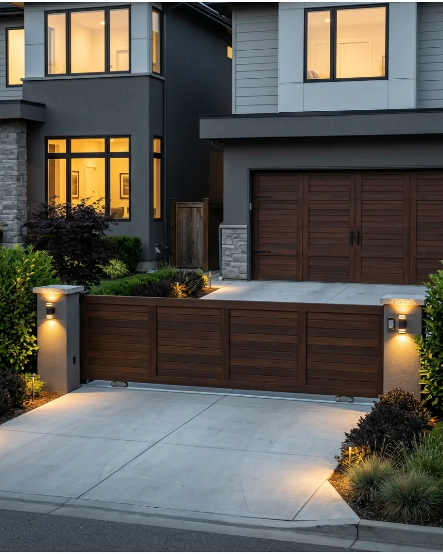 10. Gate That Matches the Garage Door