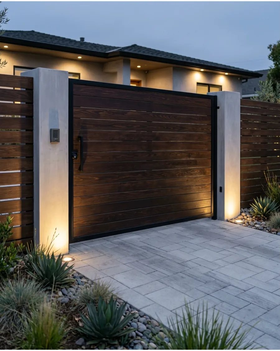 12. Dark-Stained Wood Gate