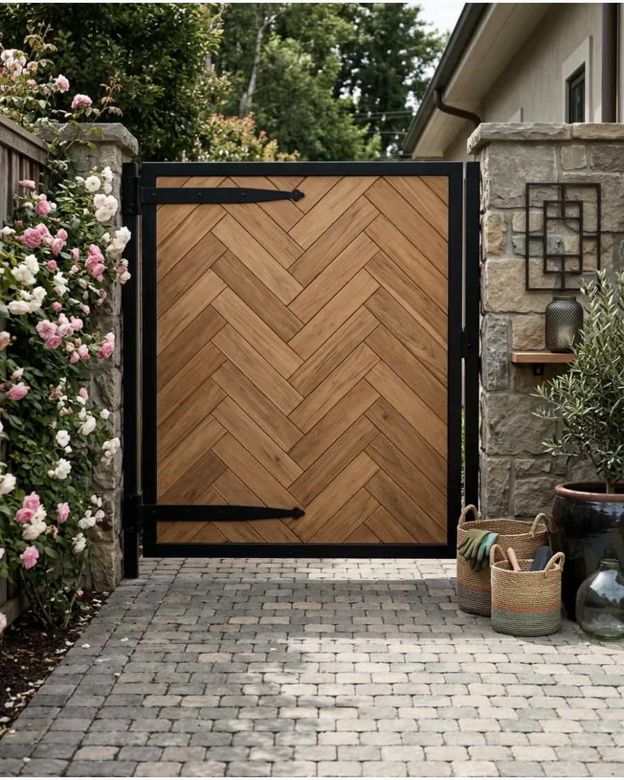 15. Herringbone Wood Gate