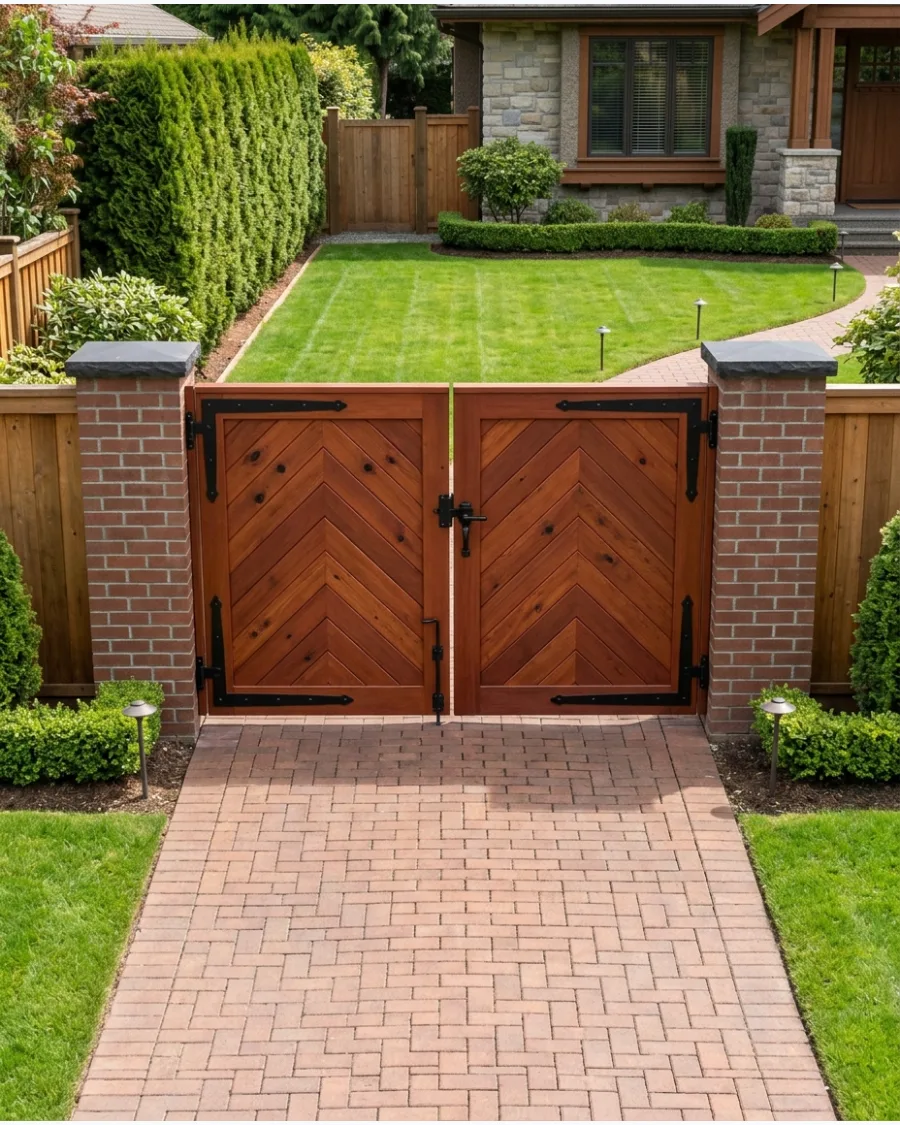 16. Chevron Driveway Gate