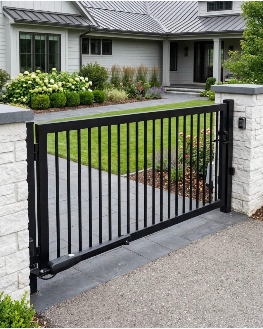2. Matte Black Metal Gate