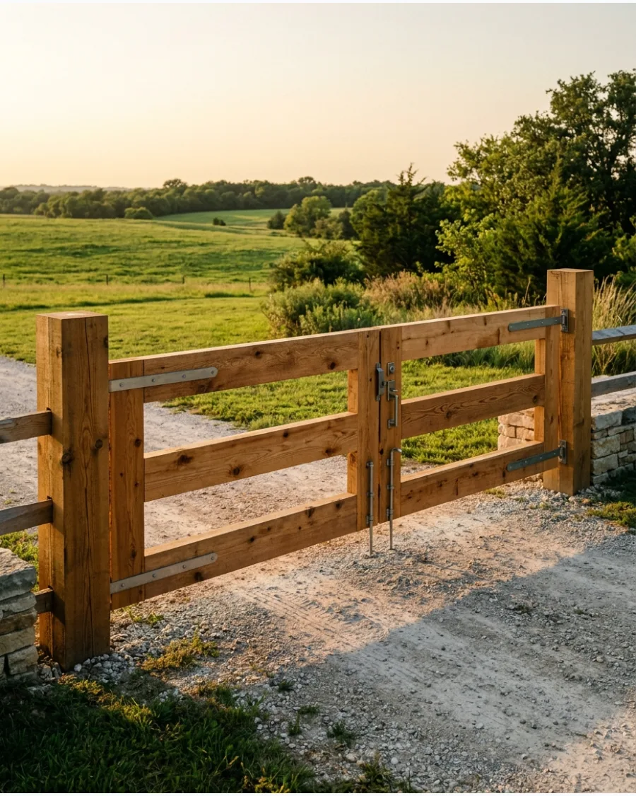 33. Ranch-Style Timber Gate