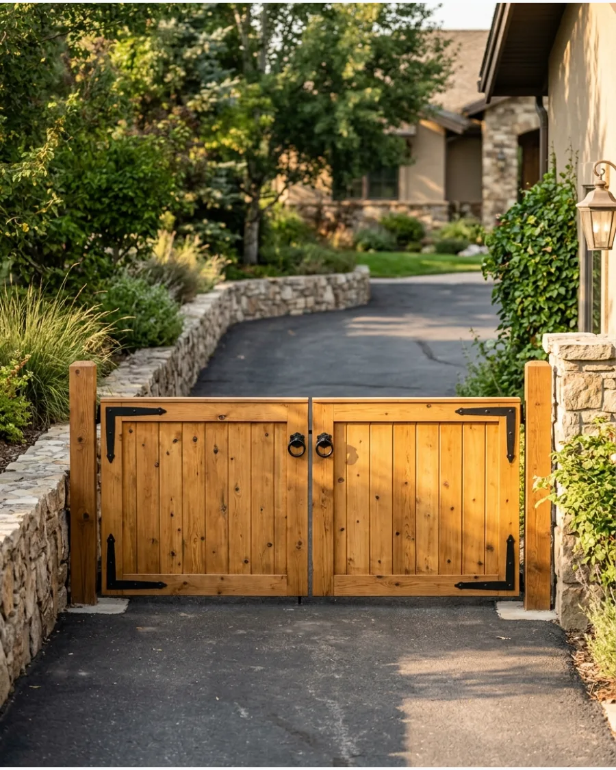 34. Rustic Double-Wood Gate