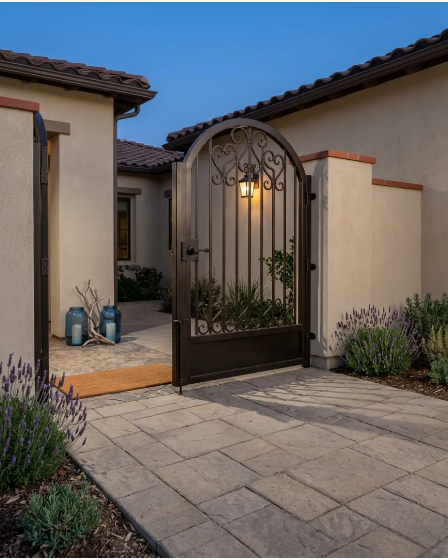 43. Mediterranean Arched Metal Gate