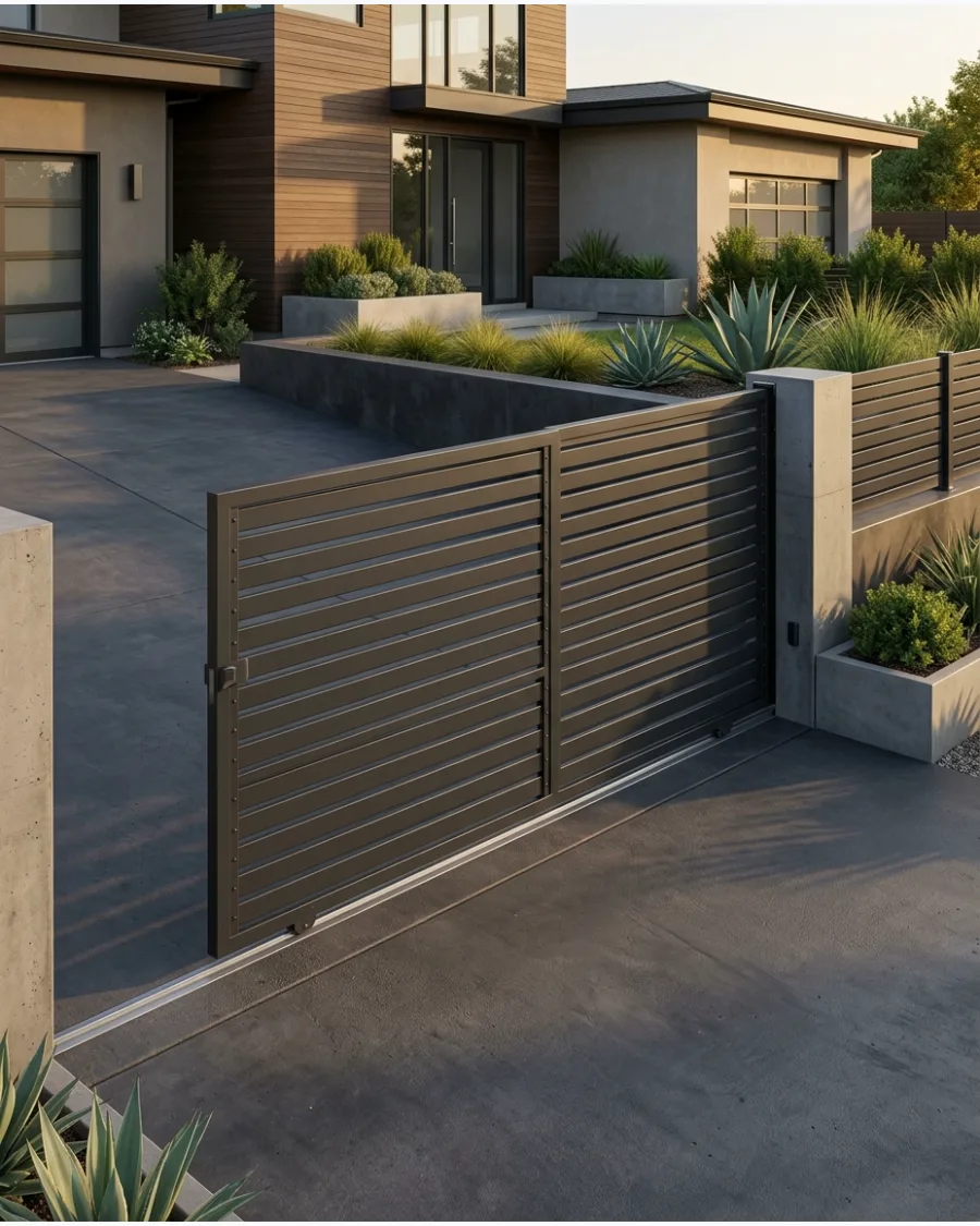 46. Modern Sliding Driveway Gate