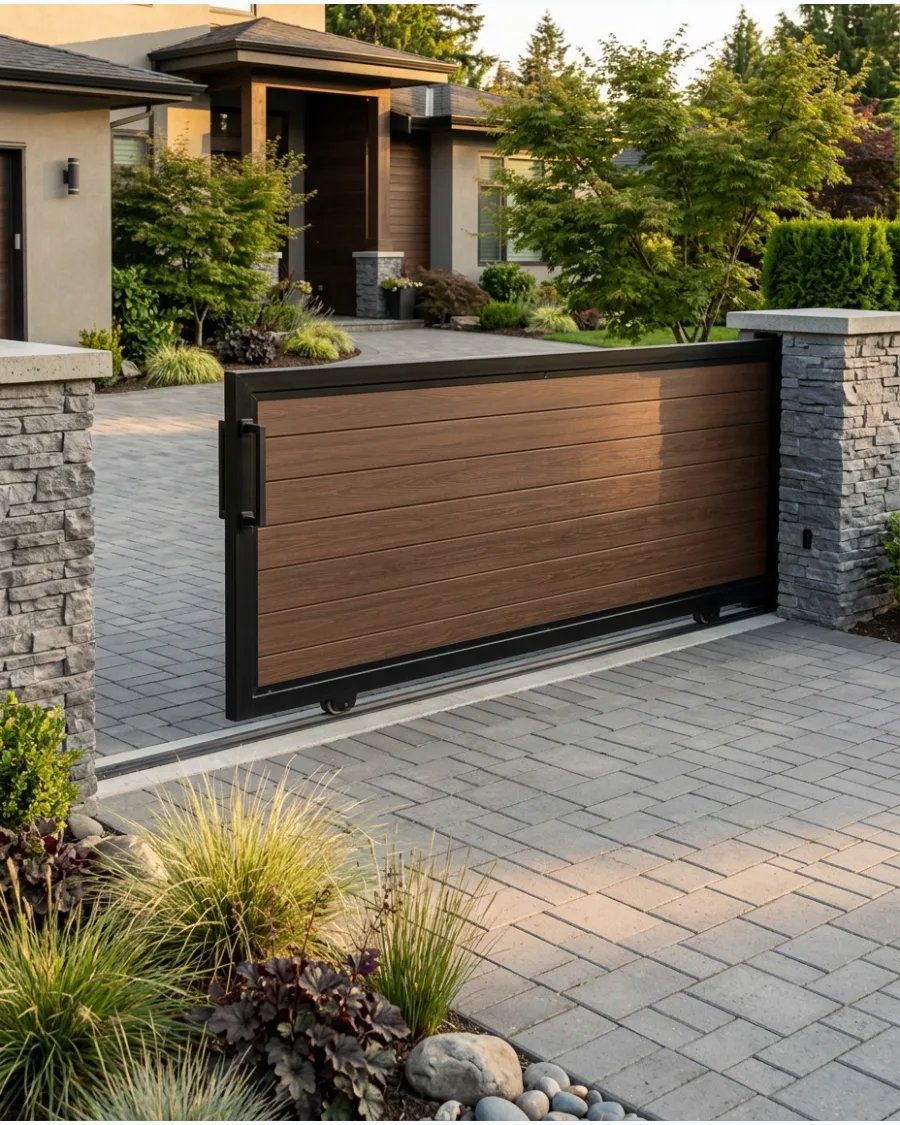 7. Modern Gate With Oversized Panels