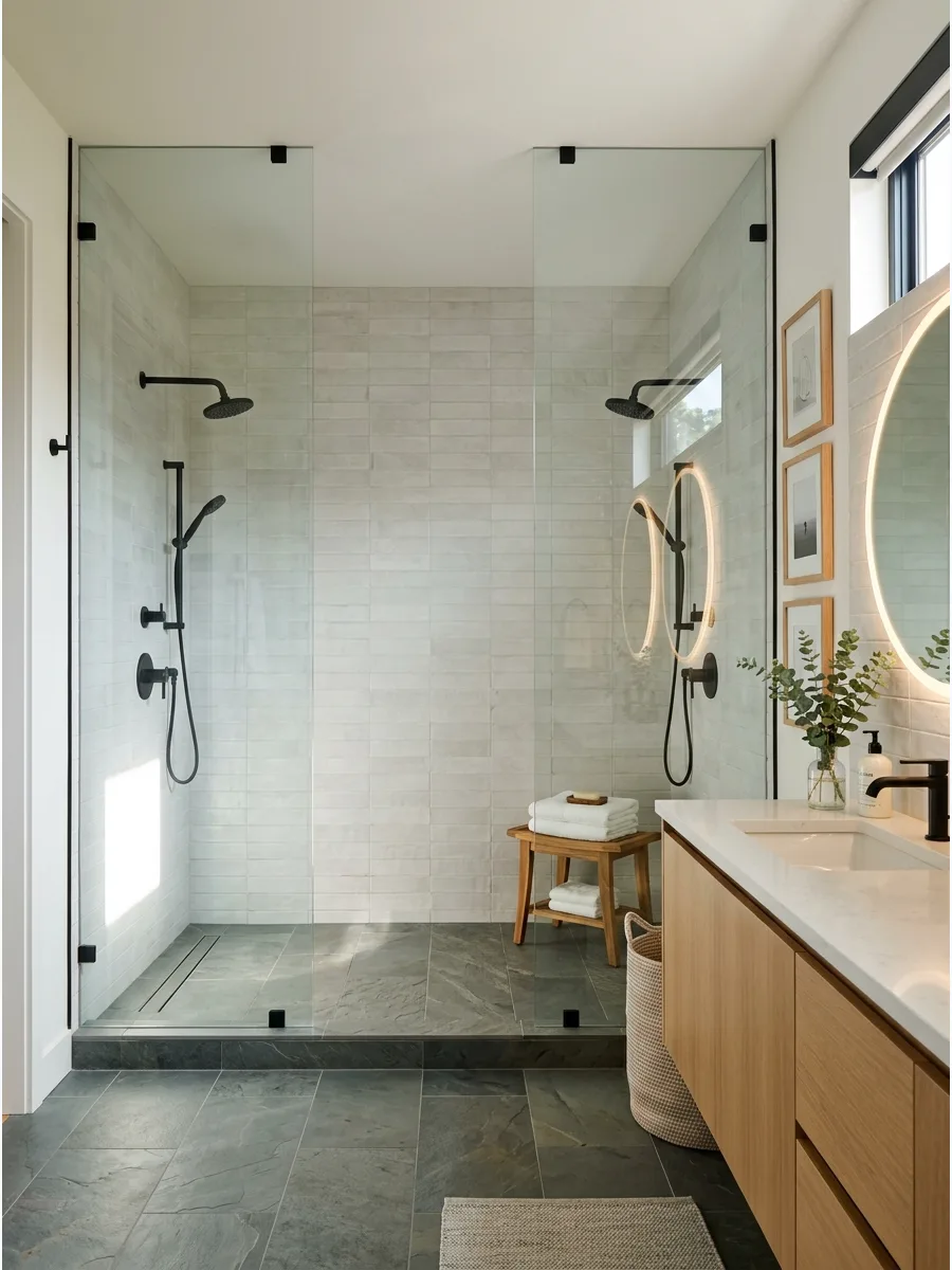 12. Wide Shower With Center Entry